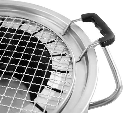 Vista 6 de Portable BBQ Charcoal Grill, Stainless Steel Surround Barbecue Charcoal Barrel Grill, 20 Skewers Capacity, Versatile Grilling Barrel Grill for