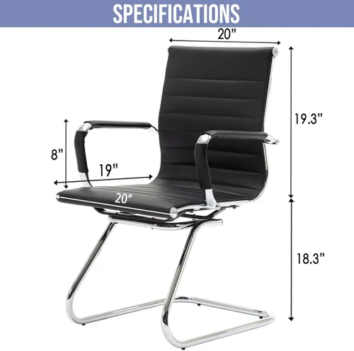 Vista 3 de HNY Juego de 6 sillas de cuero para invitados de oficina y sillas de recepción, modernas sillas de sala de espera con brazos, silla de escritorio