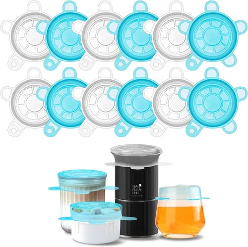 Vista 11 de Tapas elásticas de silicona, tapas reutilizables de silicona para recipientes de silicona sin residuos para sobras de alimentos, tazones de frutas