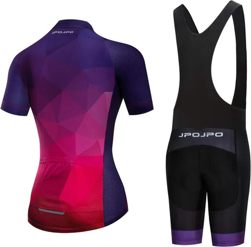 Vista 2 de Conjunto de camiseta de ciclismo para mujer, reflectante+pantalones cortos acolchados 5D S-3XL