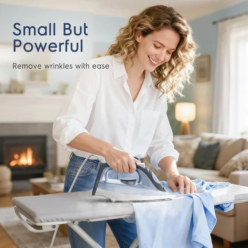 Vista 3 de BEAUTURAL Plancha de vapor compacta para ropa, suela antiadherente, ráfaga de vapor, rocío, autolimpieza, anticalcio, antigoteo, fácil control