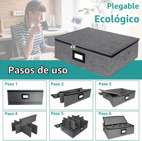 Vista 6 de Caja de almacenamiento para flauta de champán con divisores