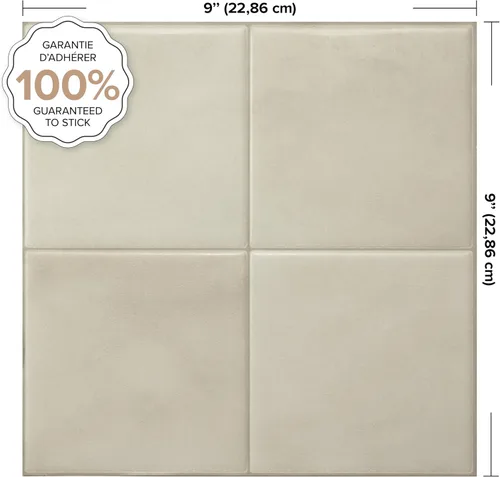 Vista 3 de SMART TILES - Protector contra salpicaduras autoadhesivo, 5 hojas de 9 x 9 pulgadas, azulejos adhesivos 3D tipo mosaico para cocina, baño y paredes