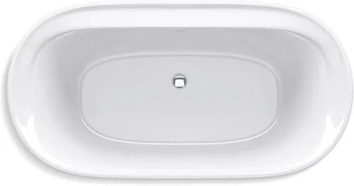 Vista 2 de KOHLER 95334-0 Spectacle Bañera independiente ovalada de 65-3/4 pulgadas x 34 pulgadas con drenaje central de grifo para los dedos, blanco