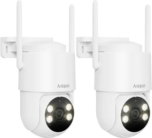 Vista 11 de Anlapus C281 Cámara WiFi de seguridad 3MP 2K al aire libre, cámara de seguridad con cable Pan/Tilt de 360°, detección de AI, pista automática