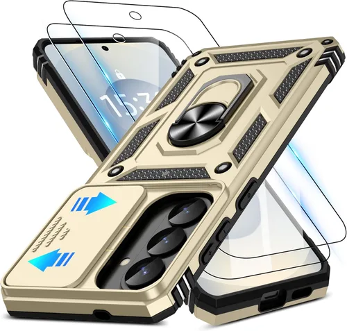 Vista 38 de Funda para Samsung Galaxy Note 20 5G con (2 piezas) protector de pantalla HD, resistente a prueba de golpes con soporte de rotación de 360°