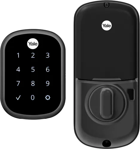 Cerrojo de seguridad Yale, cerradura de puerta de entrada sin llave y no conectada, color níquel satinado, con teclado digital táctil para entrada