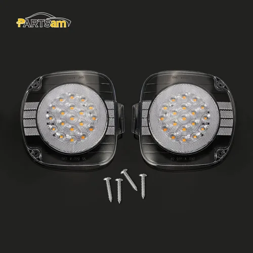 Vista 6 de Partsam Par de 19 luces LED ámbar de señal de giro delanteras, lámparas de esquina con lente transparente de repuesto para Freightliner Century