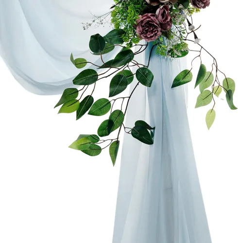 Vista 4 de VDS Paquete de 1 Panel (30 Pulgadas X 20 Pies) Tela de Drapeado para Arco de Boda Tela de Gasa Transparente Cortinaje para Ceremonia de Boda
