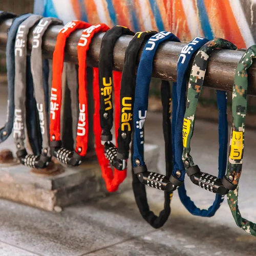 Vista 4 de ULAC 52ND Street Neo - Candado de cadena antirrobo con combinación de 4 dígitos reiniciable (negro)