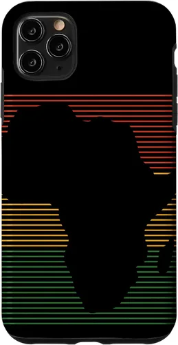Vista 11 de Funda para iPhone 12 Pro Max Africa Silhouette, con líneas onduladas, color negro y mes de la historia