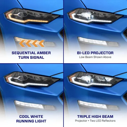 Vista 3 de Form Lighting – Faros delanteros secuenciales LED compatibles con Ford Mustang 2018-2023 (par)