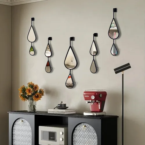 Vista 9 de BAODANFU Espejos de pared decorativos con marco de metal negro para pared de entrada, comedor, sala de estar, dormitorio, sobre chimenea, decoración