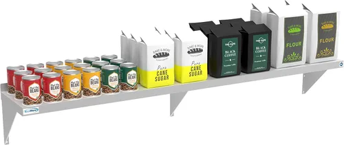 Vista 13 de KoolMore NSF - Estante de montaje en pared de acero inoxidable, estantería de metal de grado industrial para cocinas de restaurantes comerciales