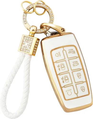 Vista 30 de PIFOOG Funda para llavero Mitsubishi, accesorios Outlander Lancer Mirage, carcasa protectora para llaves de coche, cubierta completa, llavero