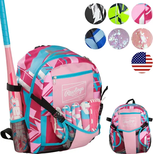 Vista 14 de Rawlings Bolso de Equipo de Mochila REMIX Béisbol de T-Ball y Juvenil / Sóftbol Negro