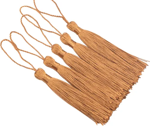 Vista 15 de KONMAY, borlas pequeñas y suaves, con bucles para proyectos de bricolaje, hechas a mano, sedosas, de 3.5 pulgadas, 20 unidades Verde militar