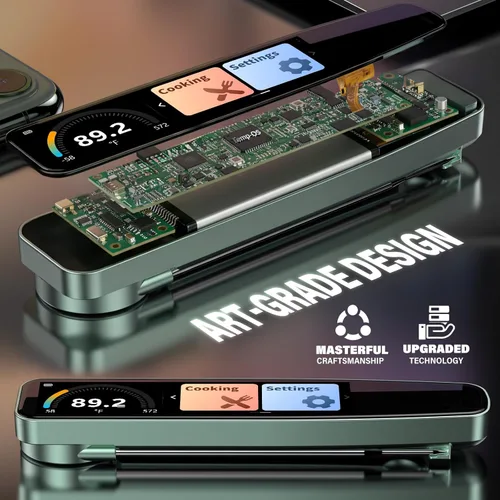 Vista 3 de AWLKIM 0.5s Termómetro Inteligente de Lectura Instantánea para Carne Digital, Pantalla Táctil HD de 3.8" con Temp-OS, Termómetro Profesional