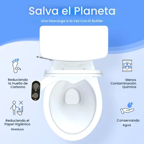 Vista 6 de CLEAR REAR Accesorio de bidé para asiento de inodoro - No eléctrico, boquilla doble autolimpiante, presión de agua ajustable, lavado trasero