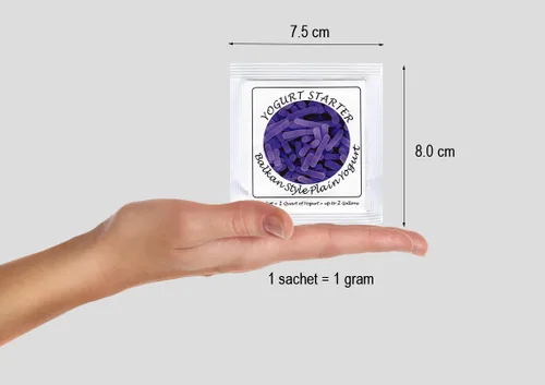 Vista 5 de Yogurt Starter Cultures - Paquete de 3 sobres de cultivo liofilizados para yogur natural estilo balcánico