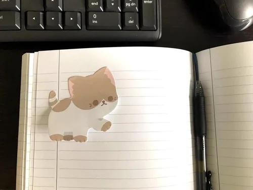 Vista 5 de Kawaii Sticky Notes - Paquete de 6 blocs de notas autoadhesivas con forma de animal lindo para el hogar, la oficina y los regalos