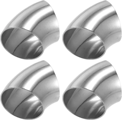 Vista 9 de X AUTOHAUX 4 Piezas OD 1.5 Pulgadas 45 Grados SS304 Codo de Tubo Curvo de Acero Inoxidable para Sistema de Escape Modificado del Coche 1.5" Tubería