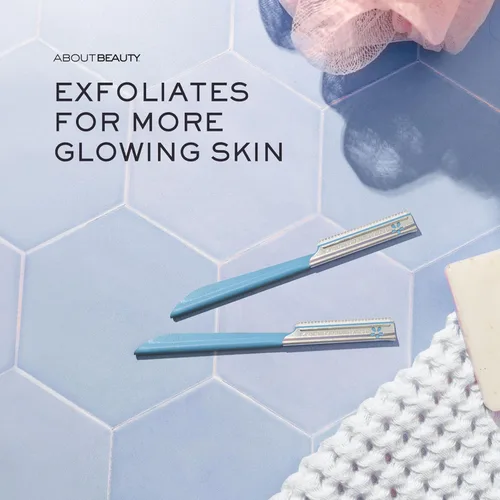 Vista 4 de About Face Pro-Premium - 3 afeitadoras de belleza para depilación, ideales para afeitar, exfoliar, dermaplanear y dar forma a las cejas, de acero