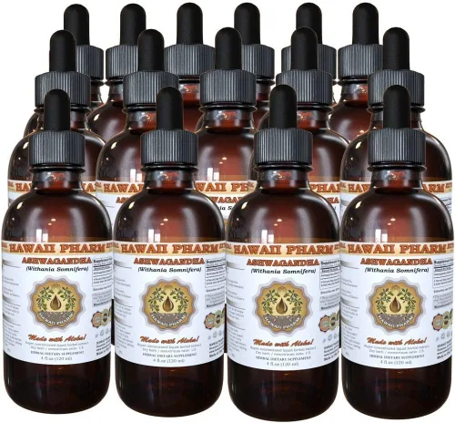 Vista 9 de Hawaii Pharm Extracto líquido de Ashwagandha, Ashwagandha (Withania Somnifera) tintura de raíz seca 2 onzas