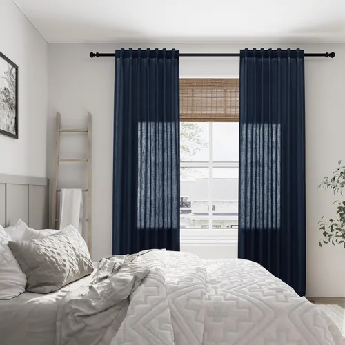 Vista 70 de Aersas Aqua Green Linen Curtains 84 Inches Long 2 Panels Set Back Tab Rod Pocket Living Room Curtain Farmhouse Rustic Light Filtering Hook Drapes