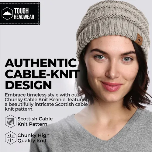 Vista 32 de Gorro de punto para mujer, cálido y suave, elástico, para clima frío de Tough Headwear