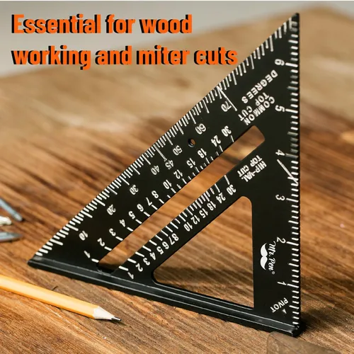 Vista 5 de Mr. Pen - Escuadra de Metal, 7 Pulgadas, Escuadra de Aluminio para Carpintería, Herramienta de Escuadra para Carpinteros, Escuadras de Carpintería