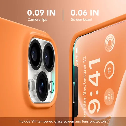 Vista 1060 de GONEZ Funda magnética para iPhone 14, compatible con Magsafe, con protector de pantalla + protector de cámara, forro de microfibra antiarañazos