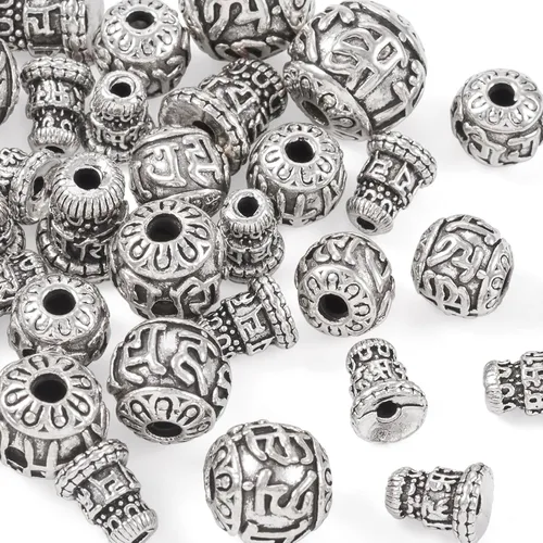 Vista 7 de Craftdady Cuentas de gurú tibetano de plata de 3 maneras para hacer collares y joyas