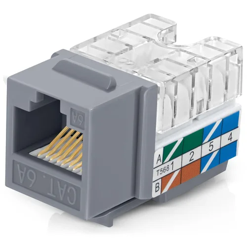 Vista 44 de Everest - Paquete de 10 conectores Keystone RJ45 Cat5e en ángulo de 90°, color negro, conectores RJ45 hembra de perfil delgado, conector Keystone