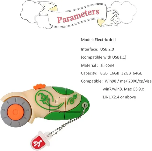 Vista 3 de LEIZHAN Novedad USB Flash Drive 16GB Rotary Cutter Forma Pulgar Drive Regalo Pendrive