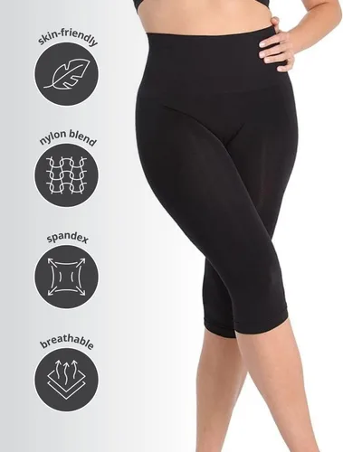 Vista 5 de SlimMe Leggings moldeadores, cintura alta con control de abdomen, moldeador cómodo hasta la rodilla, moldeador de cuerpo - S a Q2