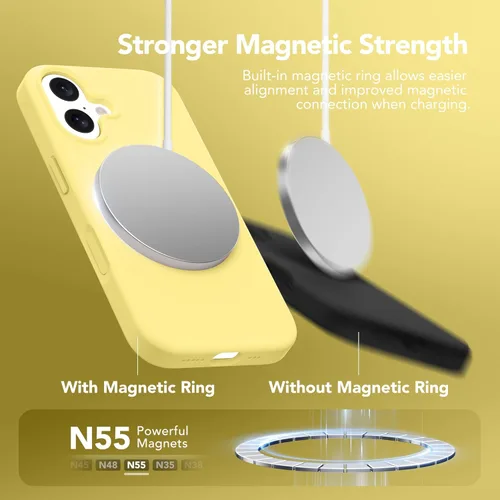 Vista 1380 de GONEZ Funda magnética para iPhone 14, compatible con Magsafe, con protector de pantalla + protector de cámara, forro de microfibra antiarañazos