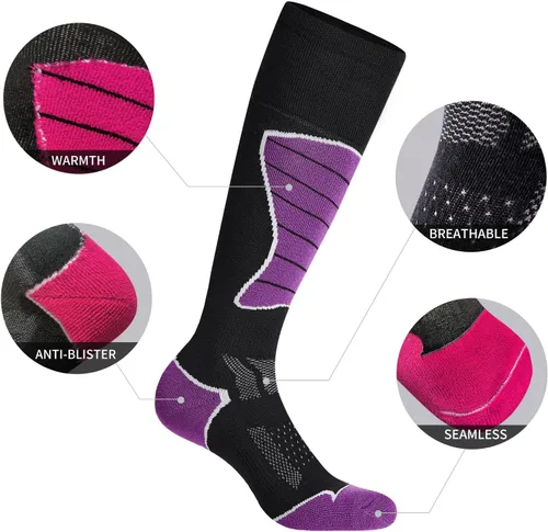 Vista 3 de Paquete de 23 calcetines de esquí para mujer, para esquí, snowboard, calcetines térmicos cálidos de invierno