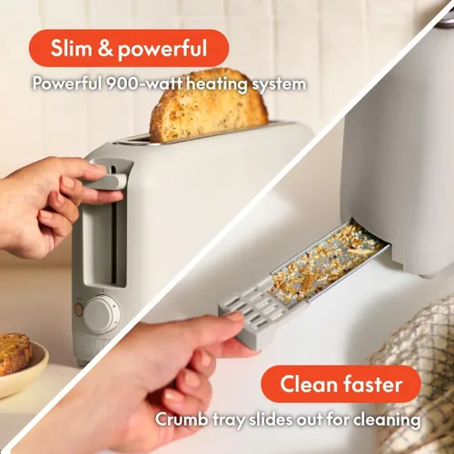 Vista 11 de bella Tostadora delgada de 2 rebanadas, utensilios de cocina Fits-anywhere™, control de tostado de 6 ajustes con botones de recalentamiento