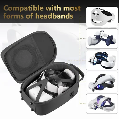 Vista 3 de FOREGOER Carrying Case for Meta Quest 3Quest 3SOculus Quest 2, Hard Travel Storage Case Compatible with Oculus Quest 3 Headset, Quest Pro, Touch