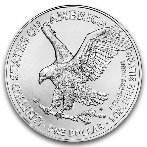 Vista 2 de 2024 – American Silver Eagle Moneda de lingotes de 1 oz con certificado de autenticidad $1 Vendedor sin circulación