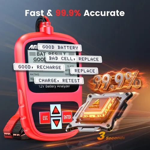 Vista 5 de ANCEL BST200 Probador de Batería de Coche 12V, Probador de Carga de Batería de 100-1100 CCA, Herramienta de Analizador Digital Automotriz