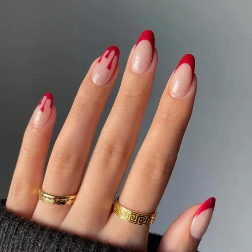 Vista 15 de Uñas postizas a presión de Halloween, uñas postizas cuadradas cortas con diseños de gato negro, acabado degradado brillante, cobertura completa
