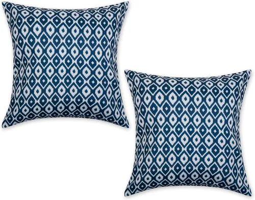 Vista 9 de DII Colección de fundas de almohada de poliéster repelente al agua para exteriores, reversible, 18x18, entramado verde, 2 piezas