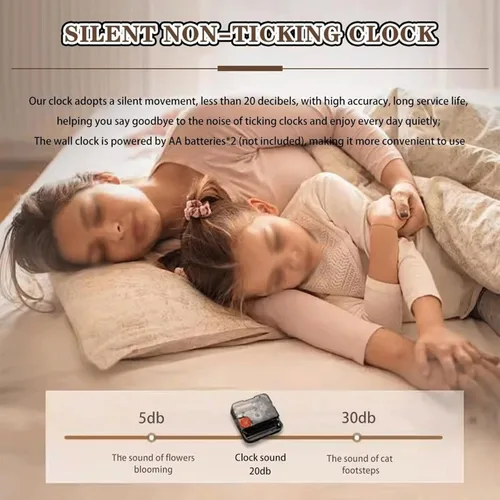 Vista 4 de Clock Farmhouse Double Sided Wall Clock, Retro Butterfly Flying Pattern Corner Clock Wall Decoration for Living Room Bedroom Corridor School Hotel