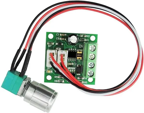 Greartisan Regulador de velocidad del motor de 1.8V-15V 2A DC PWM Regulador de velocidad variable Interruptor de gobernador 1803BKW con perilla de