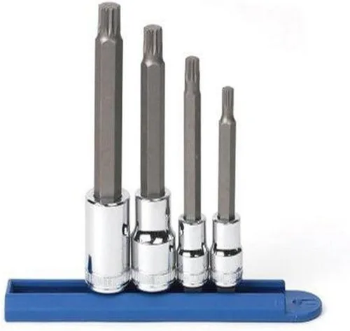 GEARWRENCH Juego de 4 llaves de vaso de puntas cuadradas triples extralargas de 3/8" y 1/2", métricas - 80572