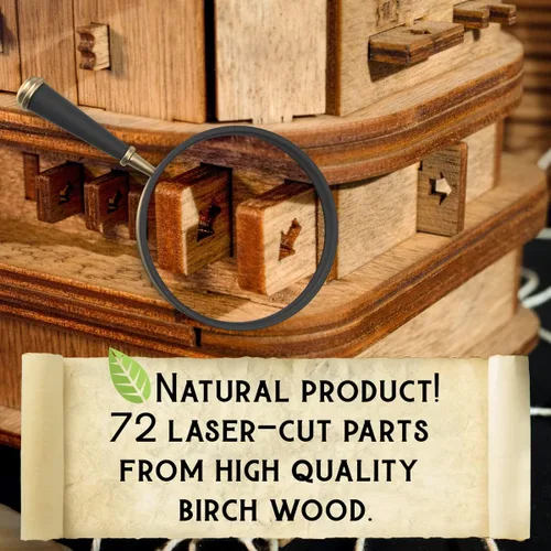 Vista 3 de iDventure Cluebox – Davy Jones Locker – Juego de Escape Room – Caja de Rompecabezas – Caja de Regalo – Rompecabezas de Madera 3D para Adultos