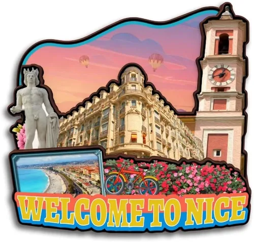Vista 19 de Toulon Provence-Alpes-Cote d'Azur Francia - Imán para nevera Colección de madera 3D Madera hecha a mano recuerdos de la ciudad de viaje, imán