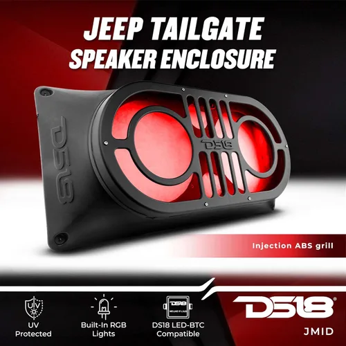 Vista 2 de DS18 JMID Jeep Wrangler JK, JKU & JL (2007-2019) Caja de gabinete de 10 pulgadas de rango medio y tweeter descargado